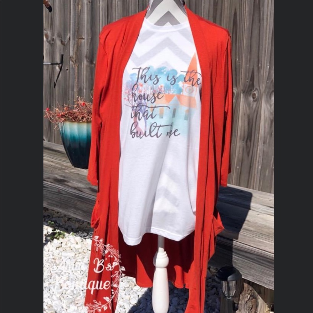 Plus Size Rustic Orange Cardigan